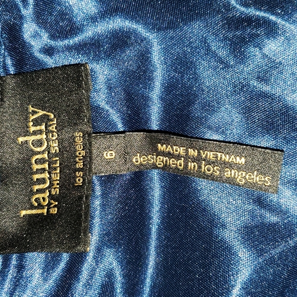 Laundry by Shelli Segal Blue Polka Dot Sheer Slip Dress - Picture 6 of 9